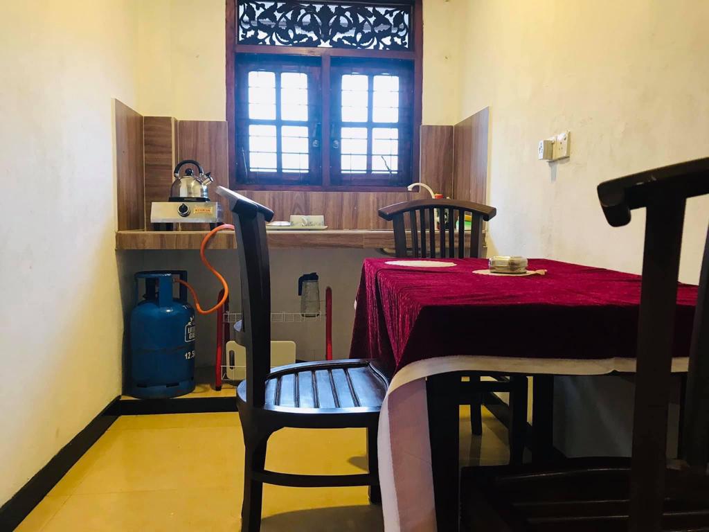 Shaded terrace with seating